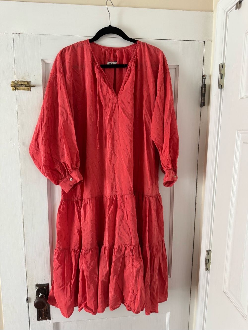 Women’s Coral Tiered Peasant Dress